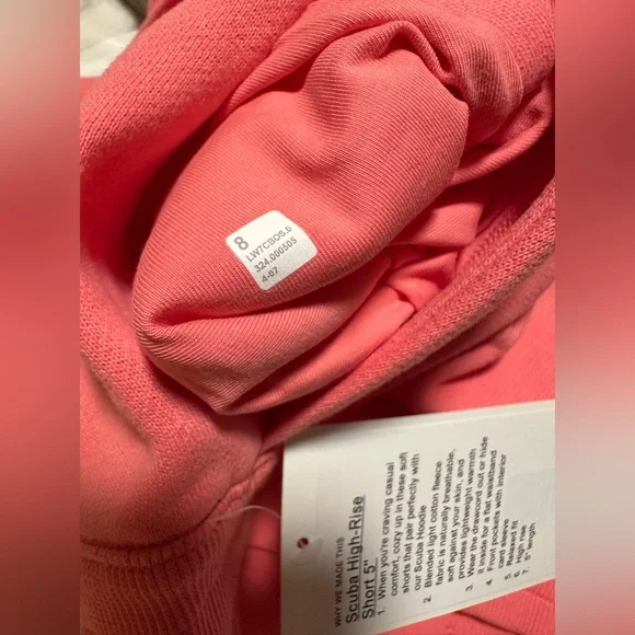 Lululemon Scuba High-Rise Short 5” size 8 Sakura pink - Picture 7 of 7